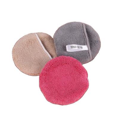 China New arrival Custom Finger Pocket Facial Microfiber  Makeup Remover Pads Rounds Washable Makeup Rmoval Pads à venda