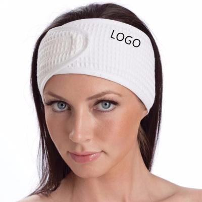 China Custom high quality beauty salon headband cotton waffle weave spa makeup headband facial headband en venta