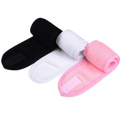 China White Elastic Ajunstable Terry Cloth Spa Headband Stretch Towel Washable Facial Band Makeup Headband For Women en venta