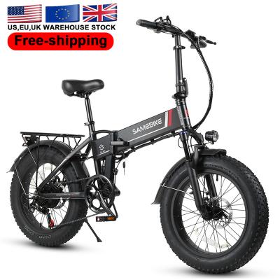 China Aluminum Alloy 72h Delivery USA Warehouse Full Suspension 48V 10Ah Electric Mountain Bike Fat Foldable 500w Lithium Battery Fat Tire for sale