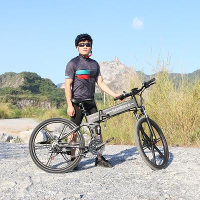 China Aluminum Alloy LO26-II SAMEBIKE China Factory Folding Shimano Electric Bike 21 Speed ​​City Folding Bicycle Black Color for sale