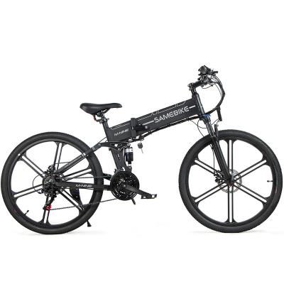 China Aluminum Alloy China Factory 500W Folding Shimano 21 Speed ​​Electric Bike City Bicycle Black Color for sale