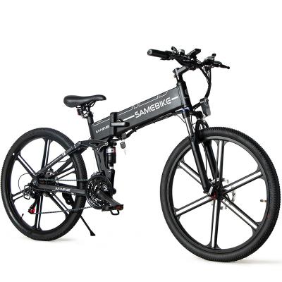 China Aluminum Alloy SAMEBIKE LO26-II Folding Hybrid Bike 500W Black LCD Color Electric Bicycle Electric Bicycle For Men for sale