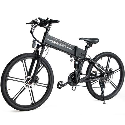 China SAMEBIKE LO26-II Aluminum Alloy Integrated Lithium Battery Electric Enduro Ebike Foldable Electric Bicycle for sale