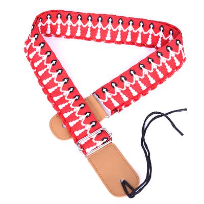 China Cotton And Canvas Weaving Colorful +PU Factory Price Ukulele Strap Guitar Accessories for sale