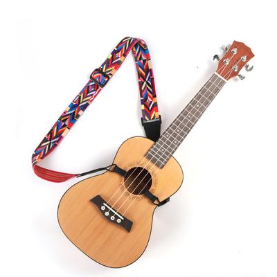 China Cotton And Canvas Weaving +PU Adjustable Ukulele Strap Double Hook Ukulele Shoulder Strap for sale