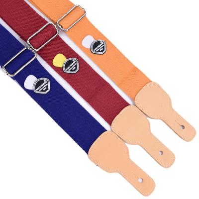 China With Guitar Pick Storage Function Fashion Style Colorful Cotton Guitar Strap For Musical Instrument Accessories for sale