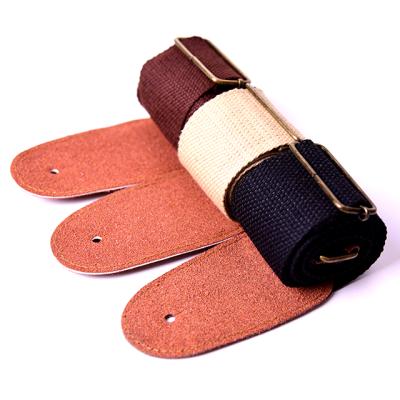 China Cotton+Leather+Metal Buckle Guitar Hot Selling Adjustable Thickened Strap For Sale for sale