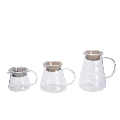 China Sustainable 1000ml borosilicate glass coffee teapot with strainer for sale