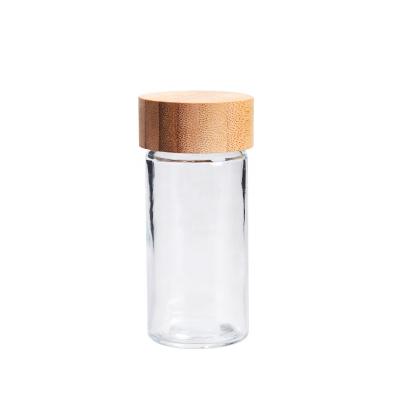 China 3oz Viable Mini Glass Spice Jar with Bamboo Lid for sale