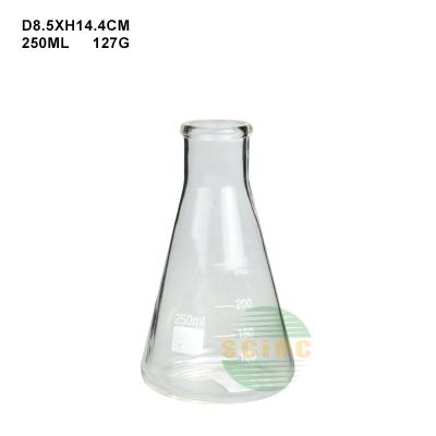 China Lab Container 250ml Flat Bottom Conical Glass Flask for sale