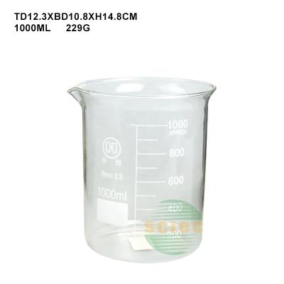 China 1L Round Lab Container Lab Glass Beaker for sale