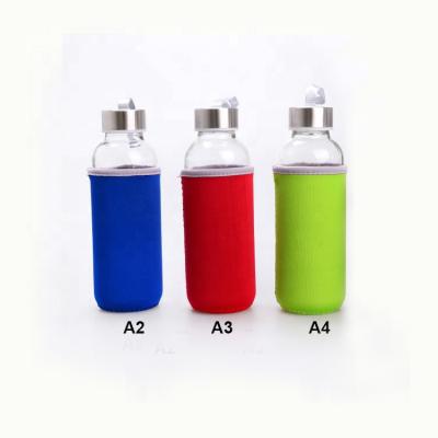 China Sustainable BPA Free 500ml Insulated Borosilicate Glass Water Bottle With Cloth Cover for sale