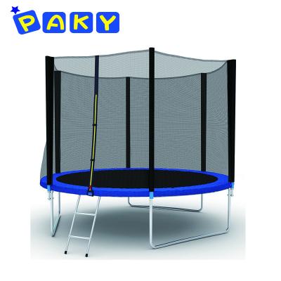 China PAKY Furniture 10FT Large Outdoor Trampoline Bounce Jump Safety Fence Combo Net With Spring&Ladder&Rain Protection Cover for sale