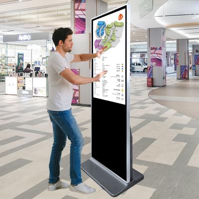 China 55 Inch Indoor LCD Advertising Screen Meida Player Digital Signage For Shopping Mall Touch Screen LCD Display Information Touch Kiosk for sale