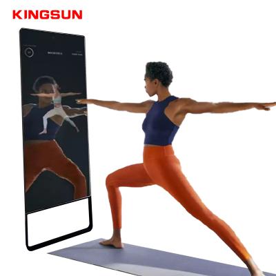 China Smart Magic Mirror Touch Screen Exercise Desk Morden Mirror Fitness Mirror For Gym Home Yoga Training for sale