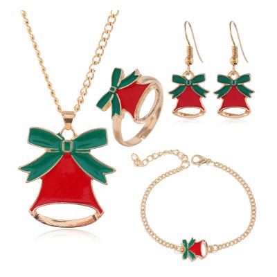 China TRENDY 5pcs Personality Festival Accessories Christmas Jewelry Gift Gold Plated Stainless Steel Jewelry Set for sale