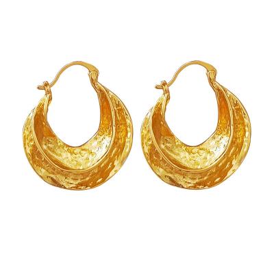 China Hiphop High Polished Earings Women Gold Stainless Steel Lightweight Hoop Earrings for sale