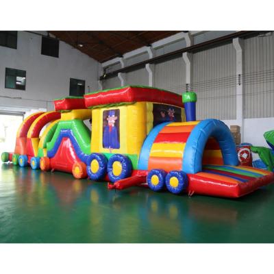 China Shanghai PVC Tarpaulin Kids Playground Tunnel Inflatable Train Funny Air Game for sale