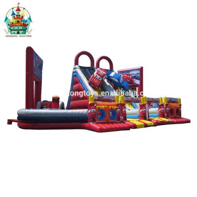 China PVC Material Popular Inflatable Race Car City Inflatable Toy Obstacle Course Amusement City for sale