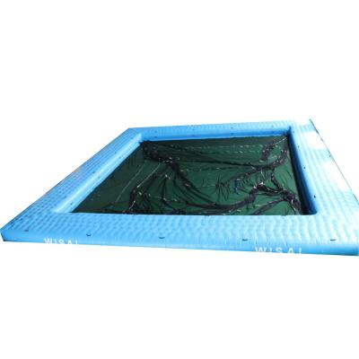 China Sea Creatures Pad Pool PVC Sea/Lake Floating Pool Inflatable Rectangular Inflatable Swimming Pool With Black Net for sale