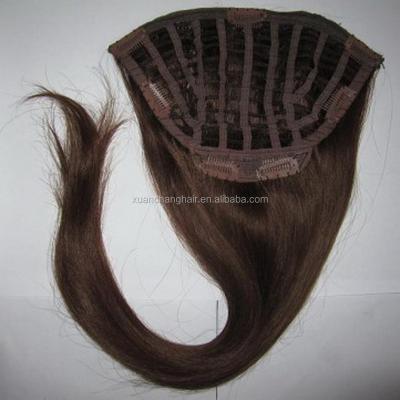 China Silky Texture Chocolate Brown 18inch Brazilian Virgin Hair Half Wig for sale