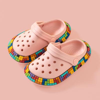 China Wholesale waterproof children's slide slippers sandals colorful EVA material indoor and outdoor non-slip flat sports beach garden shoes for sale