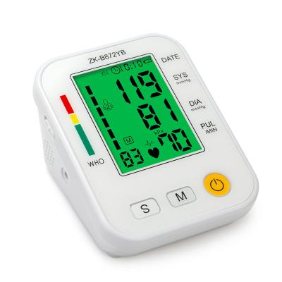 China Large Acrylic LCD Screen Arm Blood Pressure Monitor with 3 Colors Back Light for sale