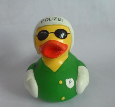 Chine la police de la circulation uniforme de longueur de 8cm serrant le vert en caoutchouc de canards avec le casque blanc à vendre