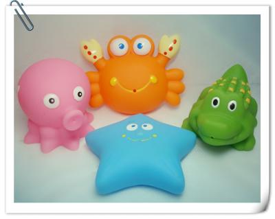 China Custom Soft Plastic Rubber Bath Toys Sea Animal Shaped Phthalate Free PVC for sale