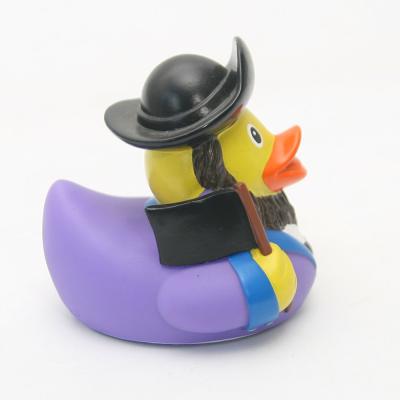 China 9P Free Safe Purple Pirate Rubber Duck Fun Bath Toys For Toddlers 7.5cm Length for sale