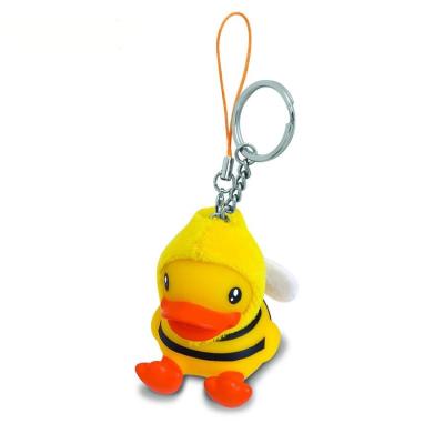 China Durable Anime Figure 3d Plastic Mini Duck Keychains PVC Rubber Material OEM for sale