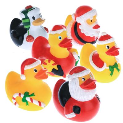 China 5.5cm Height Rubber Duck Christmas Decorations , Squeeze Floating Plastic Ducks  for sale