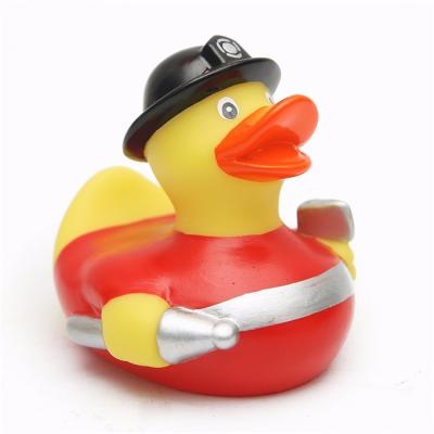 China Weighted Floating Fireman Character Rubber Ducks Cartoon Doctor Postman Design for sale