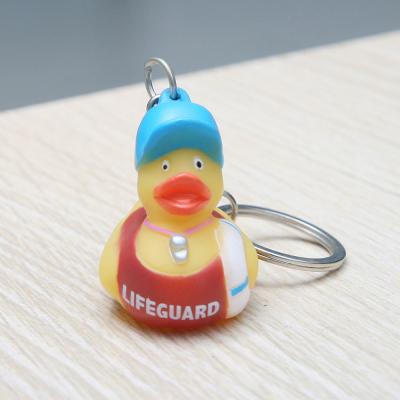 China Home Key Rubber Ducky Collectible Keychains , Assorted Mini Rubber Duck Keychains  for sale