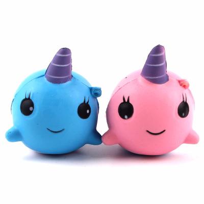 China PU Foam Squeeze Kawaii PU Soft Stess Relief Whale Slow Rising Squishy Toys for sale