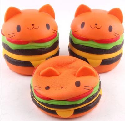 Chine Jouets parfumés visqueux en hausse lents mous de détente d'unité centrale de pain de chat d'hamburger enorme mignon de tête pour des enfants/adultes à vendre