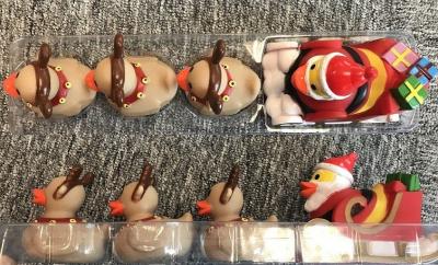 China ATBC-PVC Christmas Bath Duck Toys Set / Reindeer Rubber Duck With 3 Baby for sale