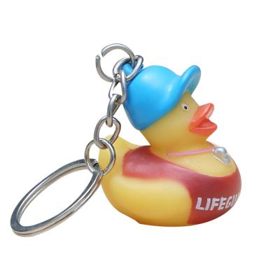 China Funny Mini Rubber Ducks Shaped Toy Soft PVC Rubber Duck Keychain 5 Inch for sale