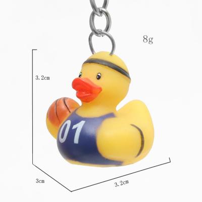 China Professional Customized PVC Assorted Mini Rubber Duck Keychains Soft Feeling for sale