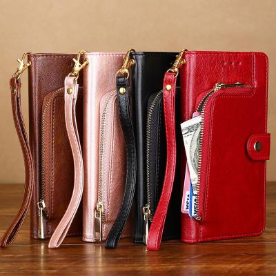 China Shockproof Shockproof Protective Leather Phone Case For ZTE Blade V30 L210 A71 A51 A31 20 V2020 Maogentic Smart Card Wallet Cover for sale