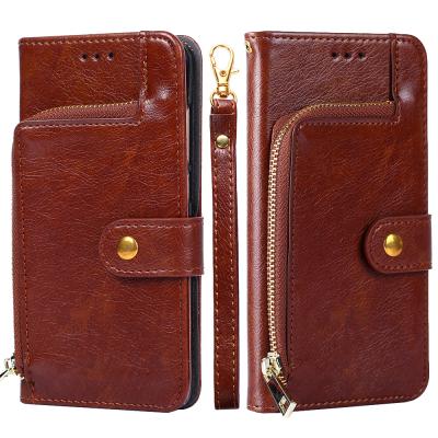 China Shockproof Zipper Wallet Mobile Phone Case Fits TCL 20R 5G Bremen 20AX 5G Leather Back Cover Mobile Phone Accessories for sale