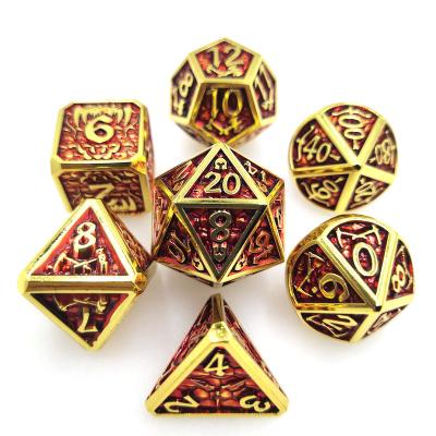 China Gaming Die Cut New Design Metal Dies Set Include Pocket For Game Table Top DnD RPG MTG Games 7pcs D4 D6 D8 D10 D% D12 D20 Set Polyhedral for sale