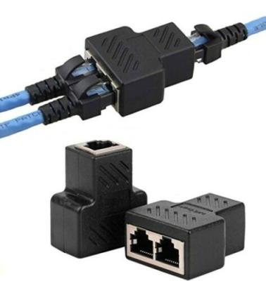 China DOUBLE ETHERNET CABLE 1-2 WAY NETWORK LAN ADAPTER Desktop RJ45 CONNECTOR SOCKET for sale