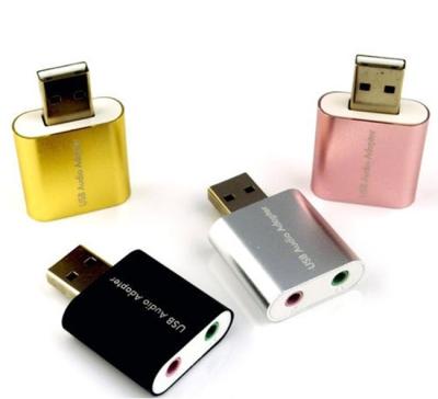 China Premium 7.1 Channel Computer 3D USB 2.0 Aluminum Audio External Stereo Sound Card Adapter for sale