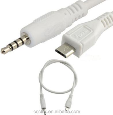 China Multimedia 50CM micro USB to 3.5mm audio cable, aux cable. micro, male to male for sale