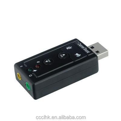 China New 7.1 Channel 3D Channel USB 2.0 Sound Card Virtual Audio Adapter Mic Speaker CJA29 for sale