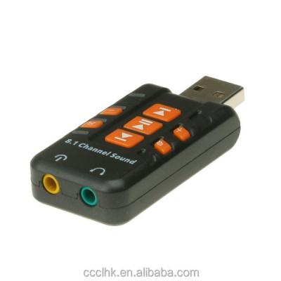 China Mobile Phone Channel USB 2.0 External 8.1 3D Sound Card Audio Adapter For PC Computer for sale