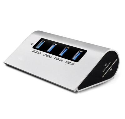 China Aluminum HUB USB3.0 4XUSB TF/SD Card Reader CJA206 for sale