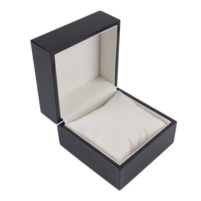 China MDF+PU Leather Velvet Striping Custom Simple Luxury Wooden Gift Storage Box Watch Custom Logo for sale